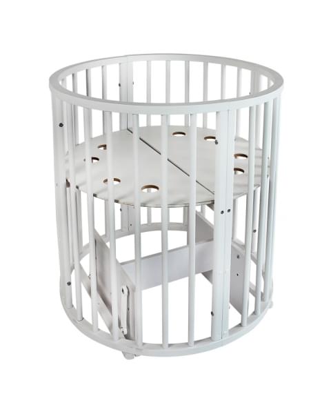 Кровать детская INDIGO Simple 7в1 с поперечным маятником (белый)