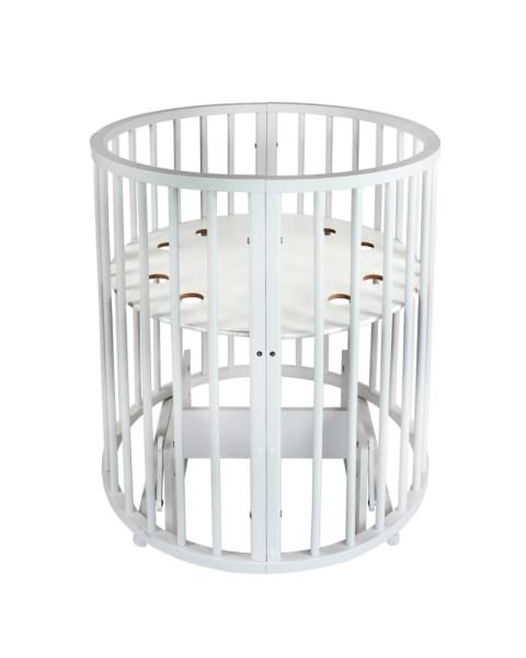 Кровать детская INDIGO Simple 7в1 с поперечным маятником (белый)