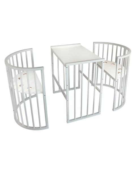 Кровать детская INDIGO Simple 7в1 с поперечным маятником (белый)