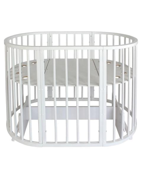 Кровать детская INDIGO Simple 7в1 с поперечным маятником (белый)