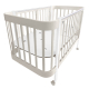 Кровать детская Indigo Italiano Baby продольный маятник на колесах кашемир-белый