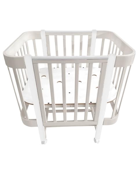 Кровать детская Indigo Italiano Baby продольный маятник на колесах кашемир-белый