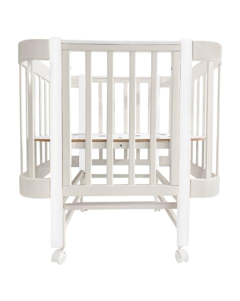 Кровать детская Indigo Italiano Baby продольный маятник на колесах кашемир-белый