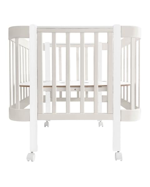 Кровать детская Indigo Italiano Baby продольный маятник на колесах кашемир-белый