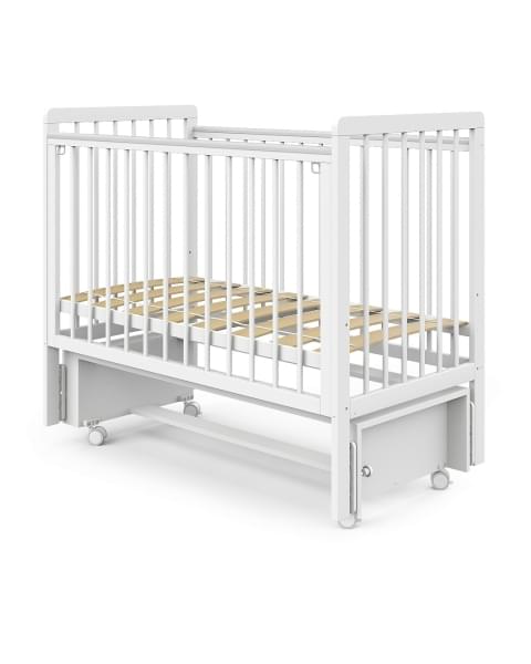 Кровать детская Pituso TINY (оптима) маятник/колесо Белая аляска
