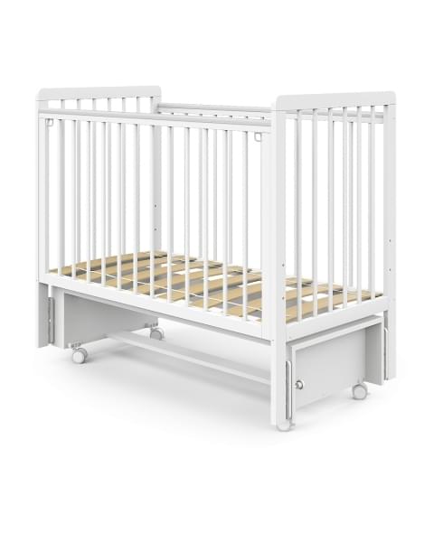 Кровать детская Pituso TINY (оптима) маятник/колесо Белая аляска