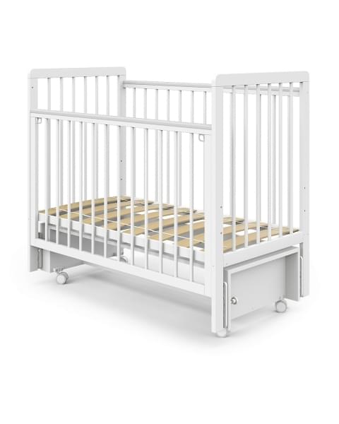 Кровать детская Pituso TINY (оптима) маятник/колесо Белая аляска