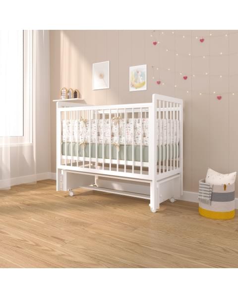 Кровать детская Pituso TINY (оптима) маятник/колесо Белая аляска