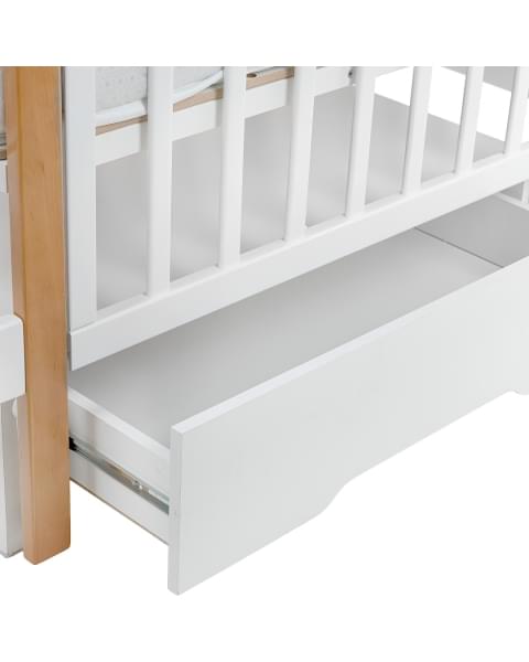 Кровать детская Pituso Olivia (маятник/ящик/автостенка) 120*60 см Белый-Бук