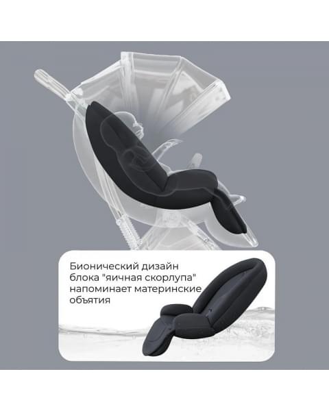 Детская прогулочная коляска Farfello Fest Lux Угольно-черный/Carbon black FL-12 черная рама