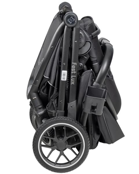 Детская прогулочная коляска Farfello Fest Lux Угольно-черный/Carbon black FL-12 черная рама