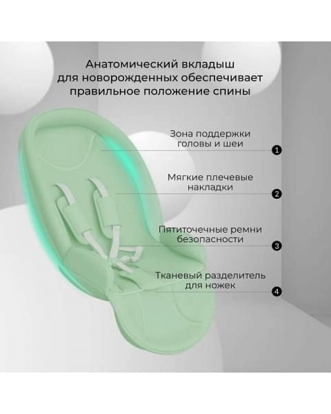 Детская прогулочная коляска Farfello Fest Lux Зеленый/Green FL-13 цветная рама