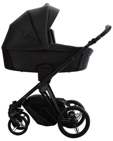 Детская коляска Bebetto Monti Pro 2 в 1 01 Dark (черная кожа)