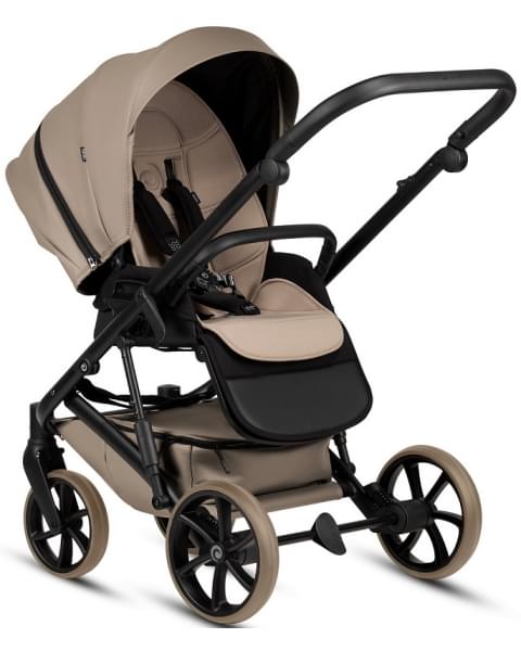 Детская коляска Tutis Viva 6 Plus Leather 3 в 1 с автокреслом Elo Lux EduSky Black 1612149 Cappuccino
