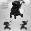 Детская прогулочная коляска Farfello Fest Lux Угольно-черный/Carbon black FL-12 черная рама
