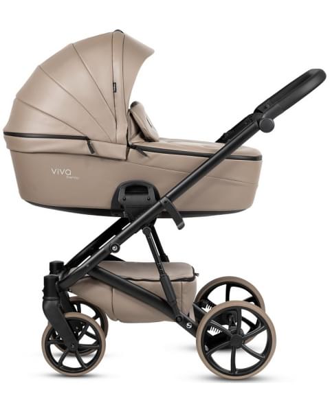 Детская коляска Tutis Viva 6 Plus Leather 3 в 1 с автокреслом Elo Lux EduSky Black 1612149 Cappuccino