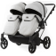 Детская коляска для двойни Adamex Leo Duo Deluxe 3 в 1 DUO-SA3 (СВ.СЕРАЯ КОЖА)