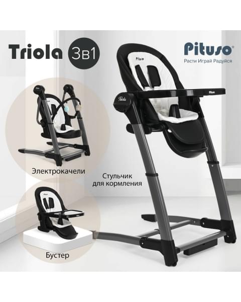 Стульчик для кормления Pituso Triola 3 в 1, Black (Черный)