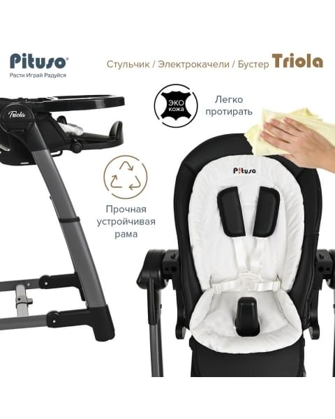 Стульчик для кормления Pituso Triola 3 в 1, Black (Черный)
