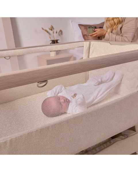 Колыбель приставная Tutti Bambini CoZee Air 2 с колесами Soft Walnut/Cocoa