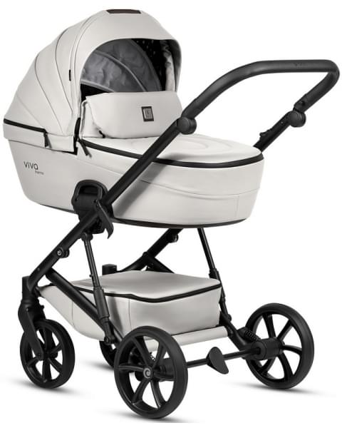 Детская коляска Tutis Viva 6 Plus Leather 3 в 1 с автокреслом Elo Lux EduSky Black 1612085 Cloud