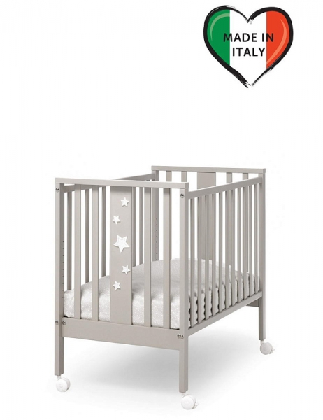 Детская кровать Erbesi Stellina 110х65,5 мини песочный/белый