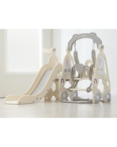 Горка с качелями UNIX Kids Car Grey