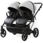 Детская коляска для двойни Adamex Leo Duo Deluxe 3 в 1 DUO-SA3 (СВ.СЕРАЯ КОЖА)