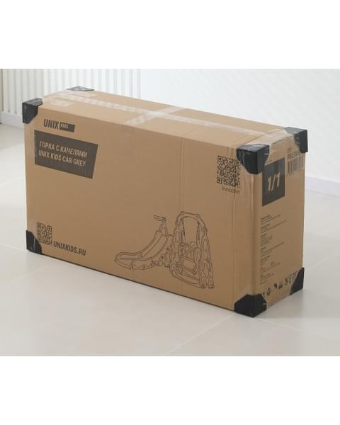 Горка с качелями UNIX Kids Car Grey