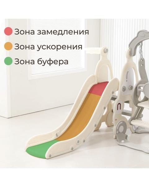 Горка с качелями UNIX Kids Car Grey