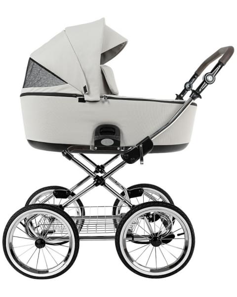 Детская коляска Roan Bass Next Classic 2.0 d14 3 в 1 с автокреслом Tutis Elo Lux EduSky Black BSNC/94/2 Marzipan/Black/руч.Cappuccino