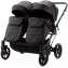 Детская коляска для двойни Adamex Leo Duo Deluxe 3 в 1 DUO-SA2 (ЧЕРНАЯ КОЖА)