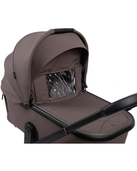 Детская коляска Peppy Monaco 3 в 1 с автокреслом First Brownie коричневый, рама черная