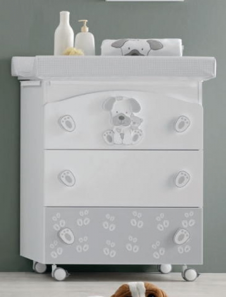 Пеленальный комод Erbesi Jack белый/серый