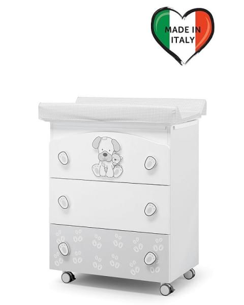 Пеленальный комод Erbesi Jack белый/серый