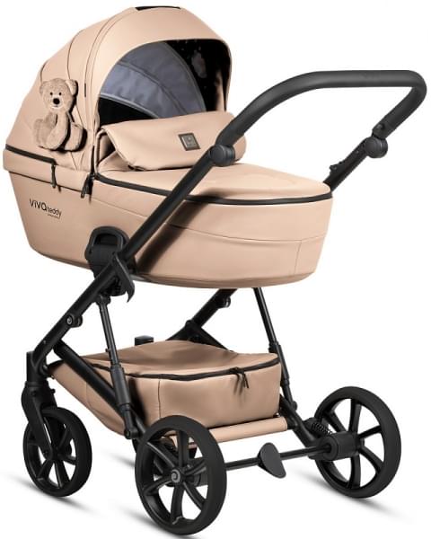 Детская коляска Tutis Viva 6 Plus Teddy 3 в 1 с автокреслом Elo Lux EduSky Black 1612111 Creamy