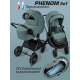Коляска детская 2 в 1 с термолюлькой Amarobaby Phenom, лагуна