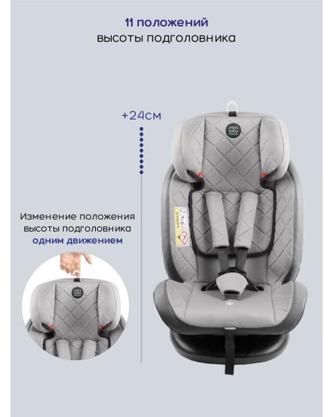 Автокресло детское AMAROBABY Brilliant ISOFIX класс D, группа 0+/1/2/3, (серый)