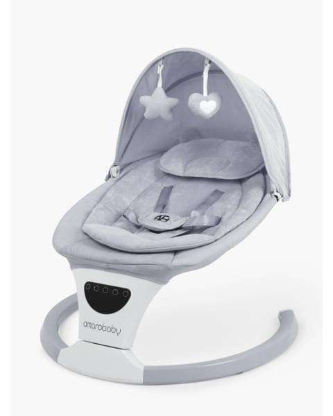 Электронные качели детские Amarobaby Teddy swing, серый
