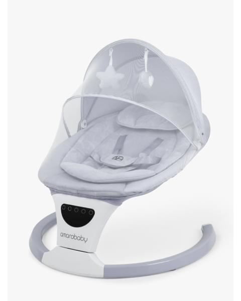 Электронные качели детские Amarobaby Teddy swing, серый