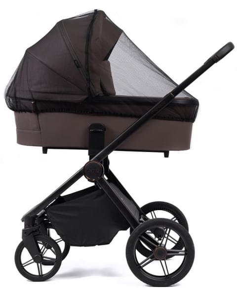 Детская коляска Peppy Monaco 3 в 1 с автокреслом First Brownie коричневый, рама черная