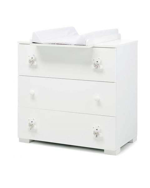 Тумба-комод с пеленальным столом Erbesi Tato белый/песочный