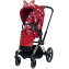 Коляска прогулочная Cybex Priam III Jeremy Scott Petticoat шасси Chrome Black, Jeremy Scott Petticoat (Красный с узором)
