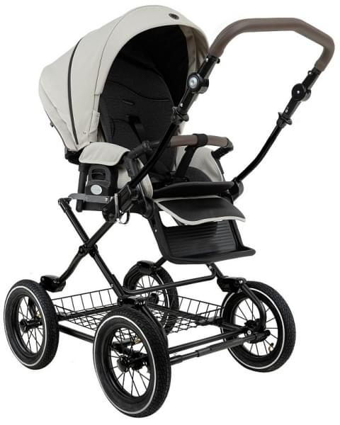 Детская коляска Roan Bass Next Classic 2.0 d12 3 в 1 с автокреслом Tutis Elo Lux EduSky Black BNC/84/2 Marzipan/Black/руч.Cappuccino