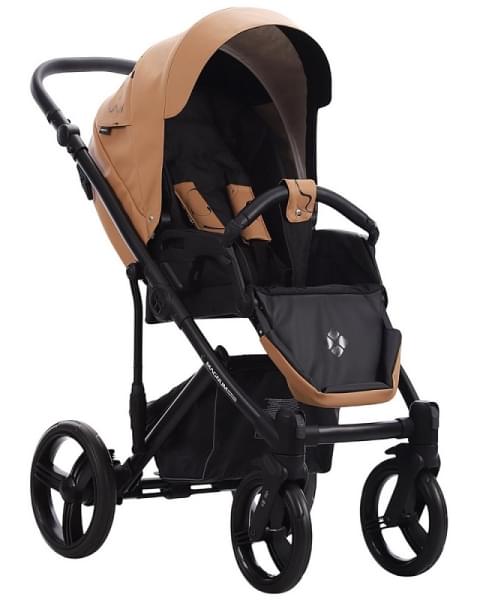 Детская коляска Bebetto Magnum Light SE Pro 2 в 1 04 рыжая кожа черная рама