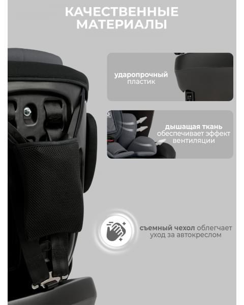 Автокресло группа 0123 (0-36) Sweet Baby Crosstour HB636 360 SPS Isofix Grey/Black