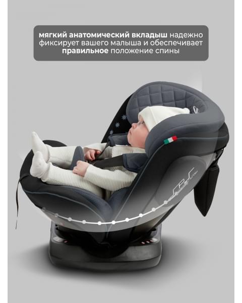 Автокресло группа 0123 (0-36) Sweet Baby Crosstour HB636 360 SPS Isofix Grey/Black