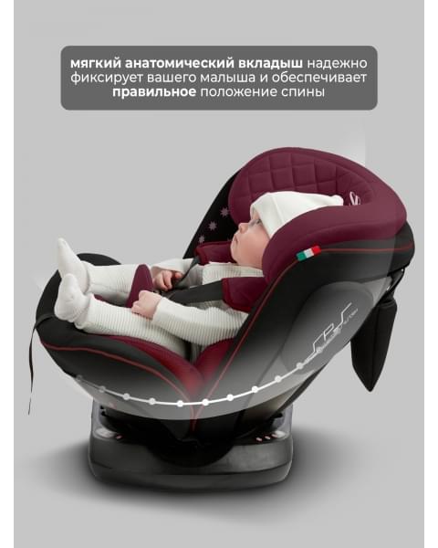 Автокресло группа 0123 (0-36) Sweet Baby Crosstour HB636 360 SPS Isofix Wine / Black