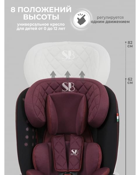 Автокресло группа 0123 (0-36) Sweet Baby Crosstour HB636 360 SPS Isofix Wine / Black