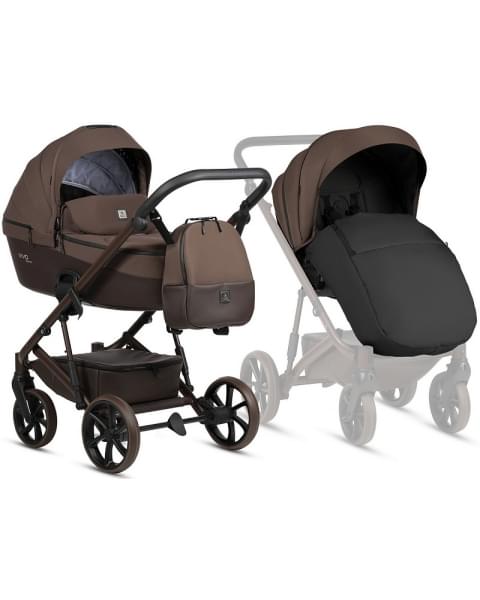 Детская коляска Tutis Viva 6 Plus Essential 3 в 1 с автокреслом Elo Lux EduSky Black 1612067 Espresso